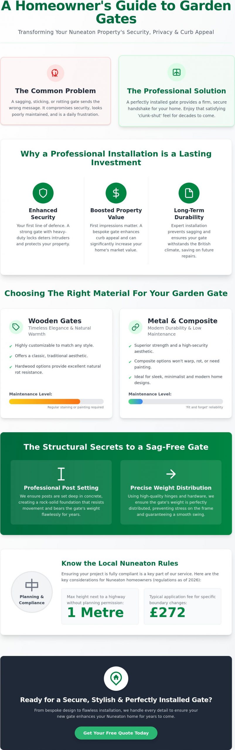 Professional Garden Gate Installation in Nuneaton: Enhance Your Home's Security and Style
